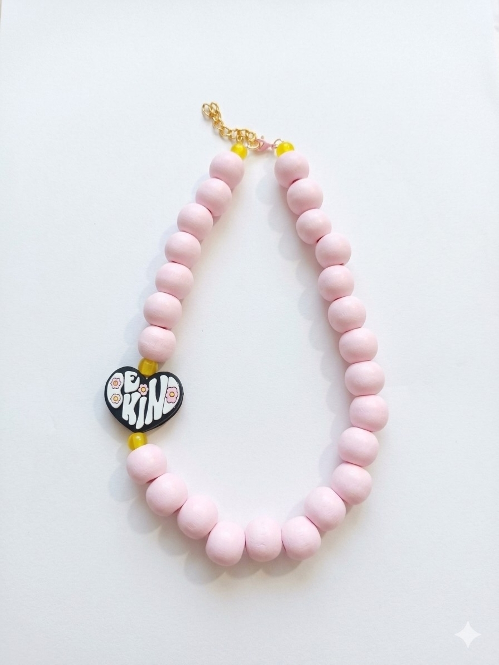Pink Beaded 'Be Kind' Necklace